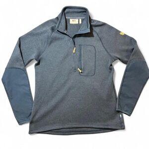 Navy blue Fjällräven Ovik fleece half zip sweater women's small